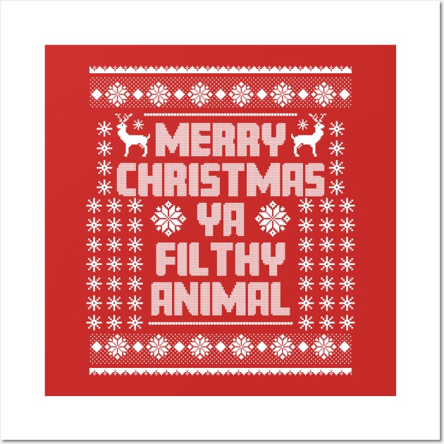 Merry Christmas Ya Filthy Animal Wall Art by Chiko&Molly